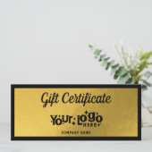 Carte Bon cadeau Gold Retro Business Logo (Debout devant)