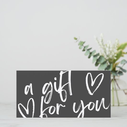 Carte Bon cadeau moderne noir (Debout devant)