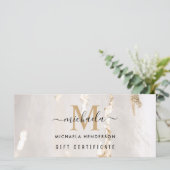 Carte Bon cadeau Monogramme de fond d'or classique (Debout devant)