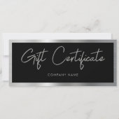Carte Bon cadeau pour entreprise Black & Silver (Dos)