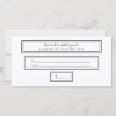 Carte Bon cadeau simple et moderne Monogramme Logo Blanc (Dos)