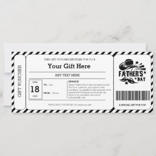 Carte Bon de cadeau de la fête des pères à rayures noire