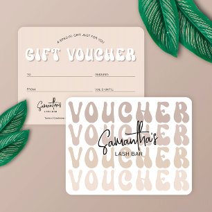 Carte Bon de cadeau de logo de salon de beauté tendance