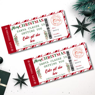 Carte Bon de cadeau de Noël modifiable   Coupon de Noël