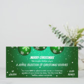 Carte Bon de cadeau de Noël vert festif (Debout devant)