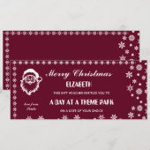 Carte Bon de cadeau de Noël vert festif (Devant / Derrière)