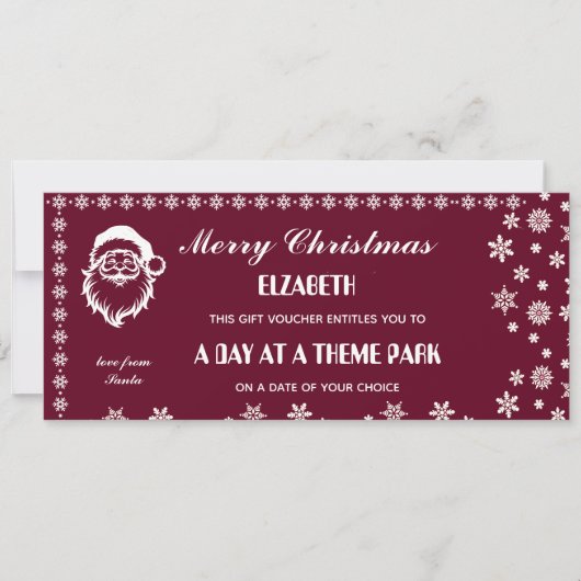 Carte Bon de cadeau de Noël vert festif (Devant)