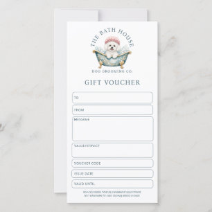 Carte Bon de cadeau de toilettage de chien Bichon Frise