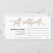 Carte Bon de certificat cadeau Moderne Boho (Dos)