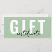 Carte Bon de certificat cadeau vert Logo (Devant)