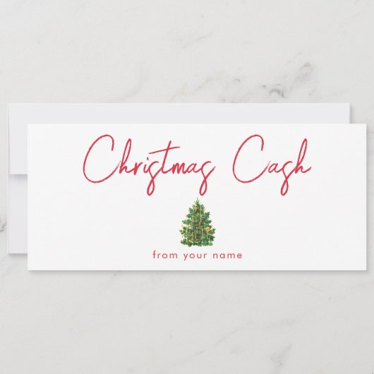 Carte Bon de chèque cadeau en espèces Noël (Dos)