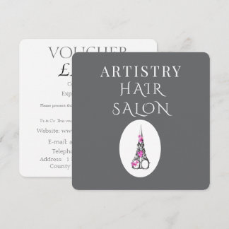 Carte Bon de salon de coiffure de luxe pour la marque co