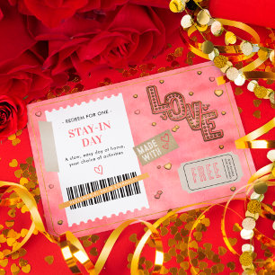 Carte Bon de séjour pour couples amoureux de la Saint-Va