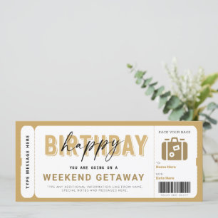Carte Bon de vente de fin de semaine Hotel Stay Gift Tic