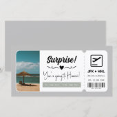 Carte Bon de voyage Certificat cadeau Surprise Vacances (Devant / Derrière)