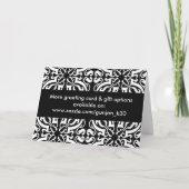 Carte Bon diwali damask (b & w) (Dos)