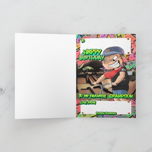 Carte Bon petit-fils d'anniversaire (Intérieur)