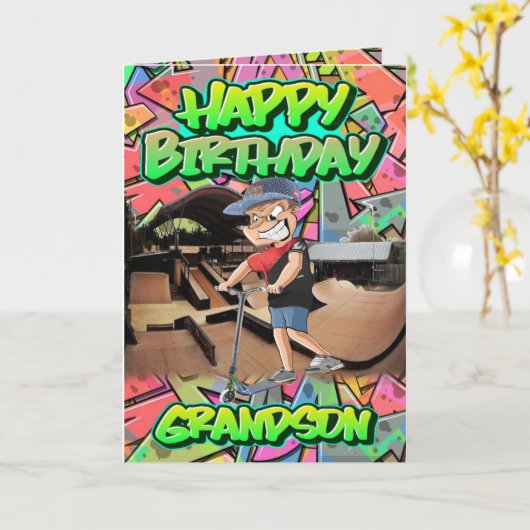 Carte Bon petit-fils d'anniversaire (Fleur jaune)