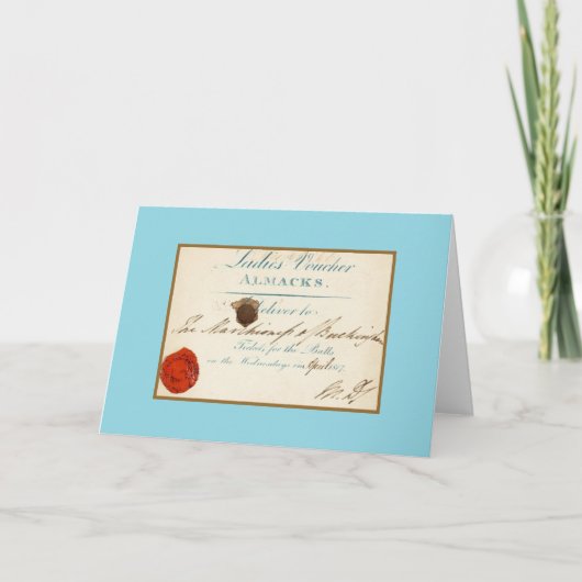Carte Bon pour Almack's (Devant)
