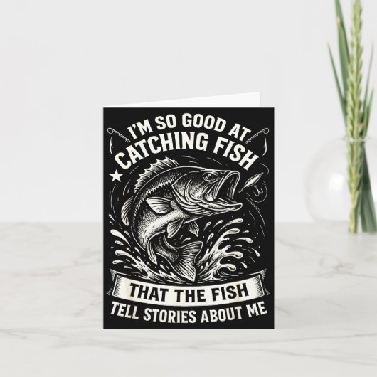 Carte Bon pour attraper le poisson design pêche drôle (Devant)