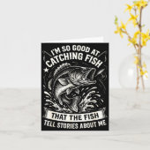 Carte Bon pour attraper le poisson design pêche drôle (Fleur jaune)