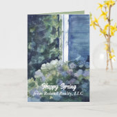 Carte Bon Printemps de l'agent immobilier Blue House (Fleur jaune)