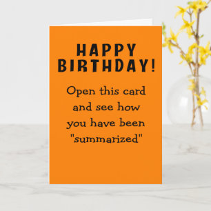 Carte Bon résumé d'anniversaire