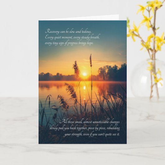 Carte Bon rétablissement Coucher de soleil sentimental s (Fleur jaune)