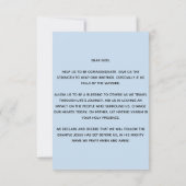 Carte Bon Samaritain éditable prière pour la gentillesse (Dos)