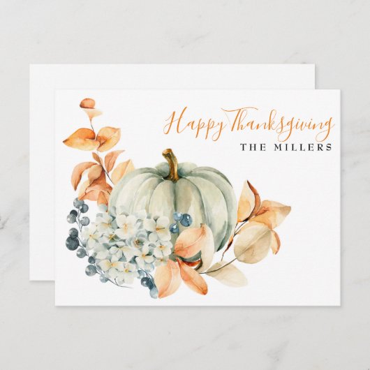 Carte bon thanksgiving (Devant / Derrière)