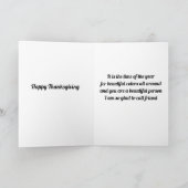 CARTE BON THANKSGIVING À UNE "PERSONNE TRÈS SPÉCIALE" (Intérieur)