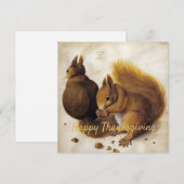 Carte Bon thanksgiving - Albrecht Dürer Deux écureuils (Devant / Derrière)