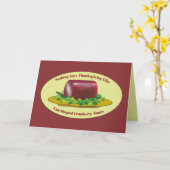 Carte Bon thanksgiving amusant à la sauce canneberge de  (Fleur jaune)