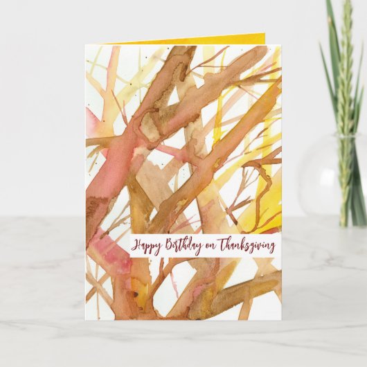 Carte Bon thanksgiving Anniversaire Automne Branches de  (Devant)