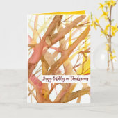 Carte Bon thanksgiving Anniversaire Automne Branches de  (Fleur jaune)