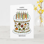 Carte Bon thanksgiving Anniversaire Gâteau et bougies (Fleur jaune)