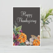 Carte Bon thanksgiving aquarelle Citrouilles Automne (Debout devant)