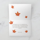 Carte Bon thanksgiving Aquarelle Feuille d'érable (Intérieur)