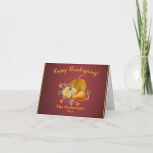 Carte Bon thanksgiving Automne Harvest Citrouille Foliin