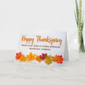 Carte Bon thanksgiving Business Autumn Leaves Company (Devant)