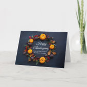 Carte Bon thanksgiving Business Citrouille Wreath Modern (Devant)
