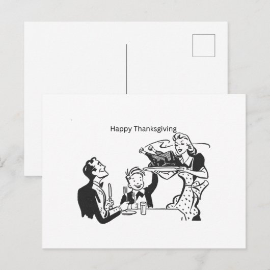 Carte bon thanksgiving, carte postale (Devant / Derrière)