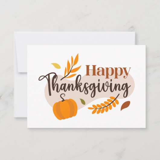 Carte Bon thanksgiving Citrouille Automne Leaves (Devant)