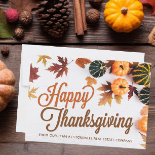Carte Bon thanksgiving Citrouille d'affaires photo perso