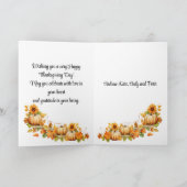 Carte Bon thanksgiving Citrouille de la famille Fox (Intérieur)