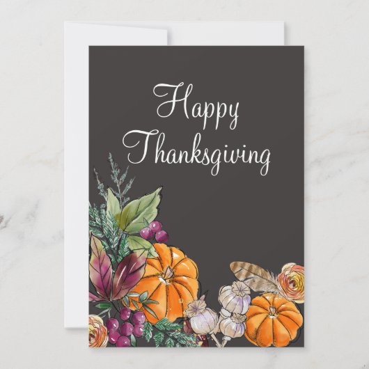 Carte Bon thanksgiving Citrouille Foliage Automne (Devant)