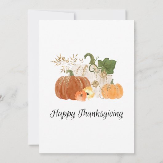 Carte Bon thanksgiving Citrouilles Parties scintillant a (Devant)