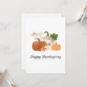 Carte Bon thanksgiving Citrouilles Parties scintillant a (Devant/Arrière en situation)