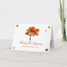 Bon thanksgiving customisé arbres d'automne