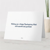 Carte Bon thanksgiving de pèlerins de chiens malamuts de (Dos)